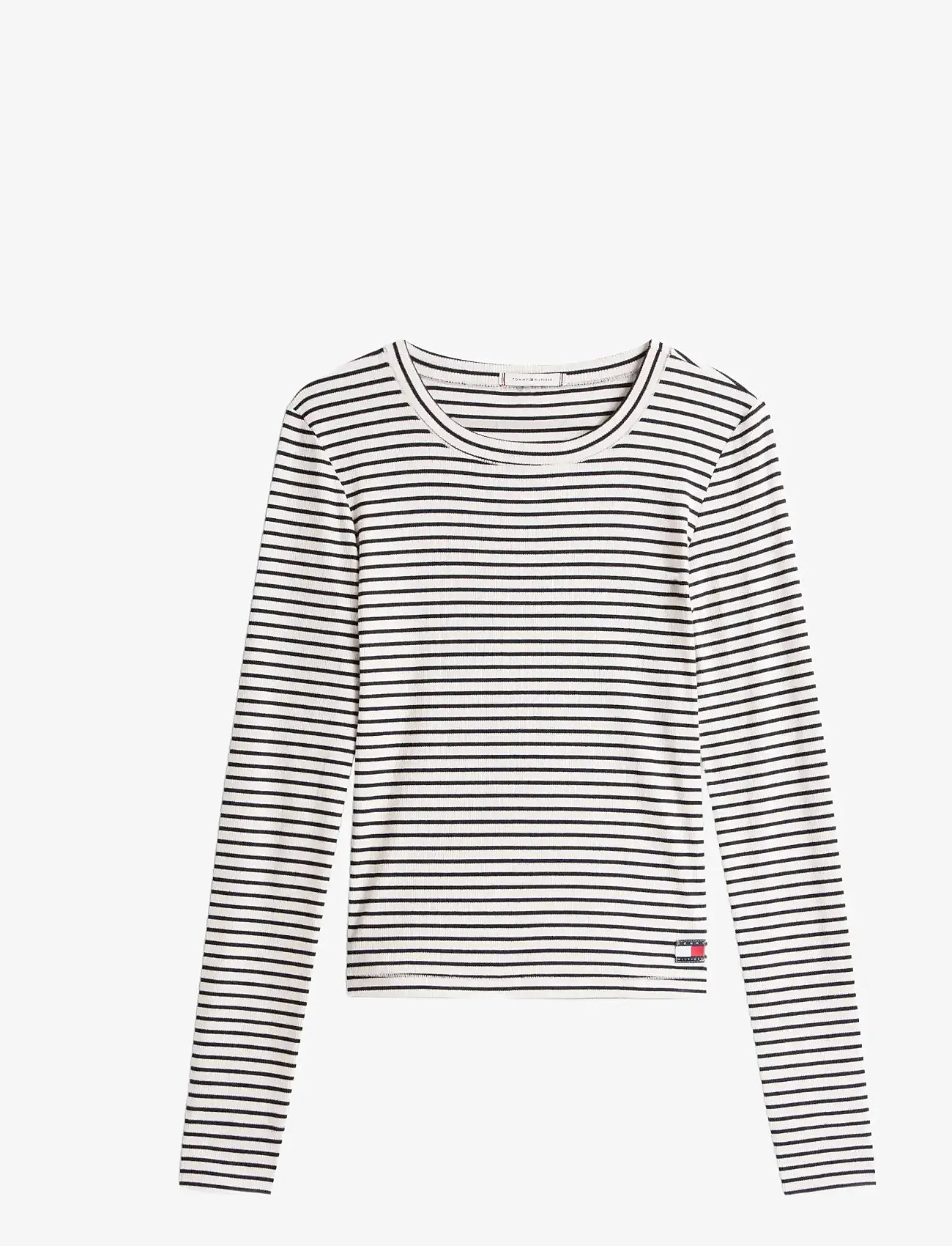 Tommy Hilfiger - PRINT LS RIB T-SHIRT - långärmade toppar - mini bretton stp des sky - 1