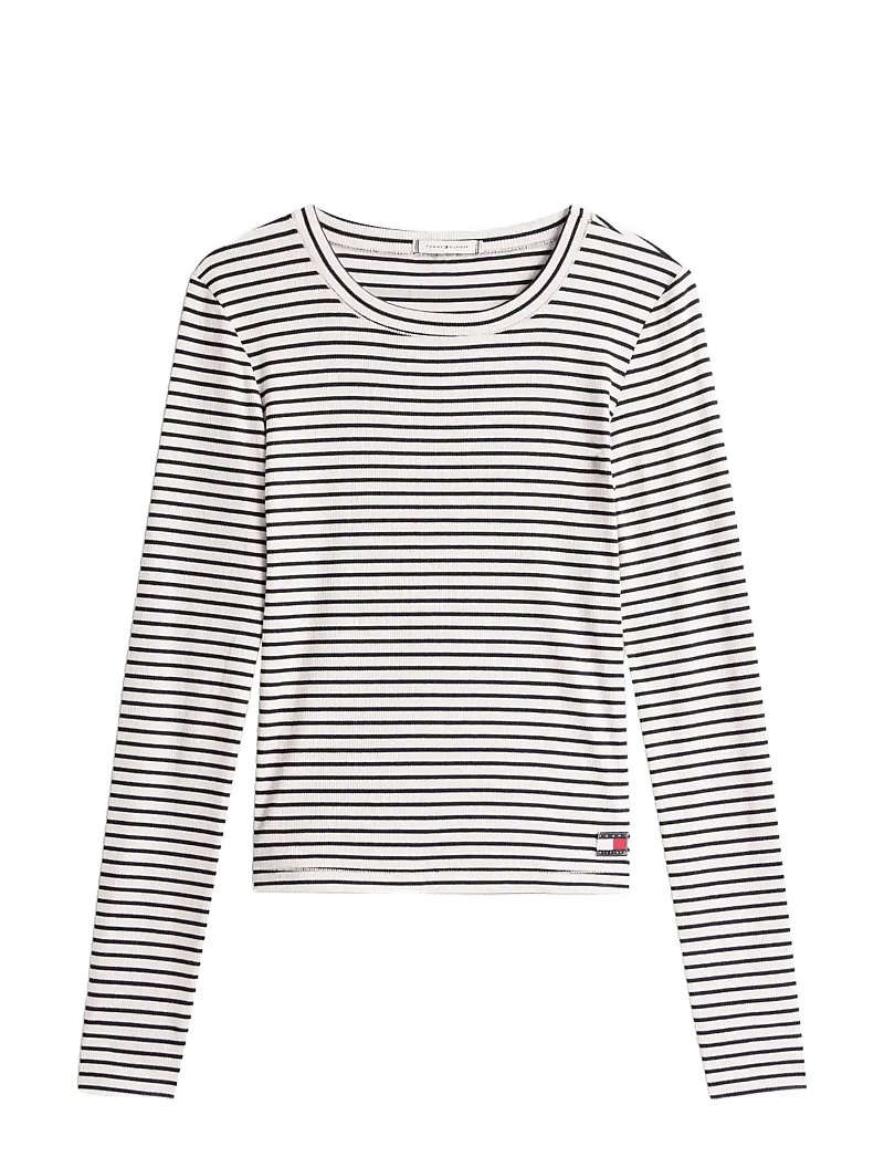 Tommy Hilfiger - PRINT LS RIB T-SHIRT - langærmede toppe - mini bretton stp des sky - 1
