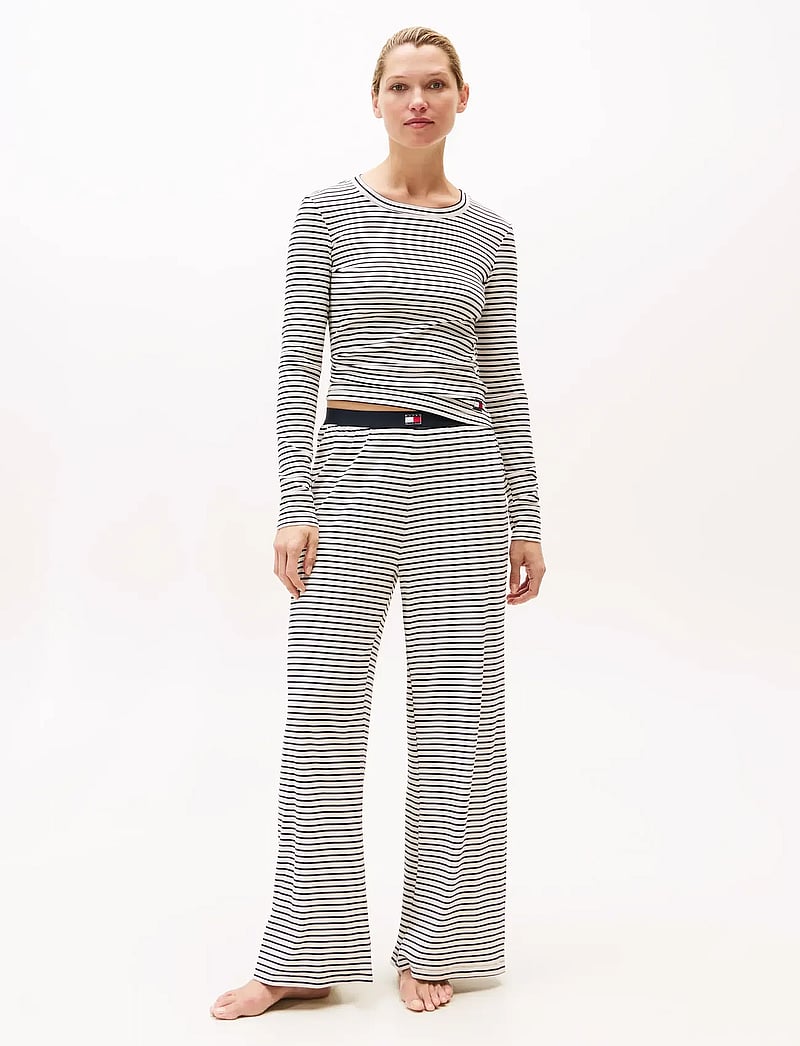 Tommy Hilfiger - PRINT LS RIB T-SHIRT - langærmede toppe - mini bretton stp des sky - 2