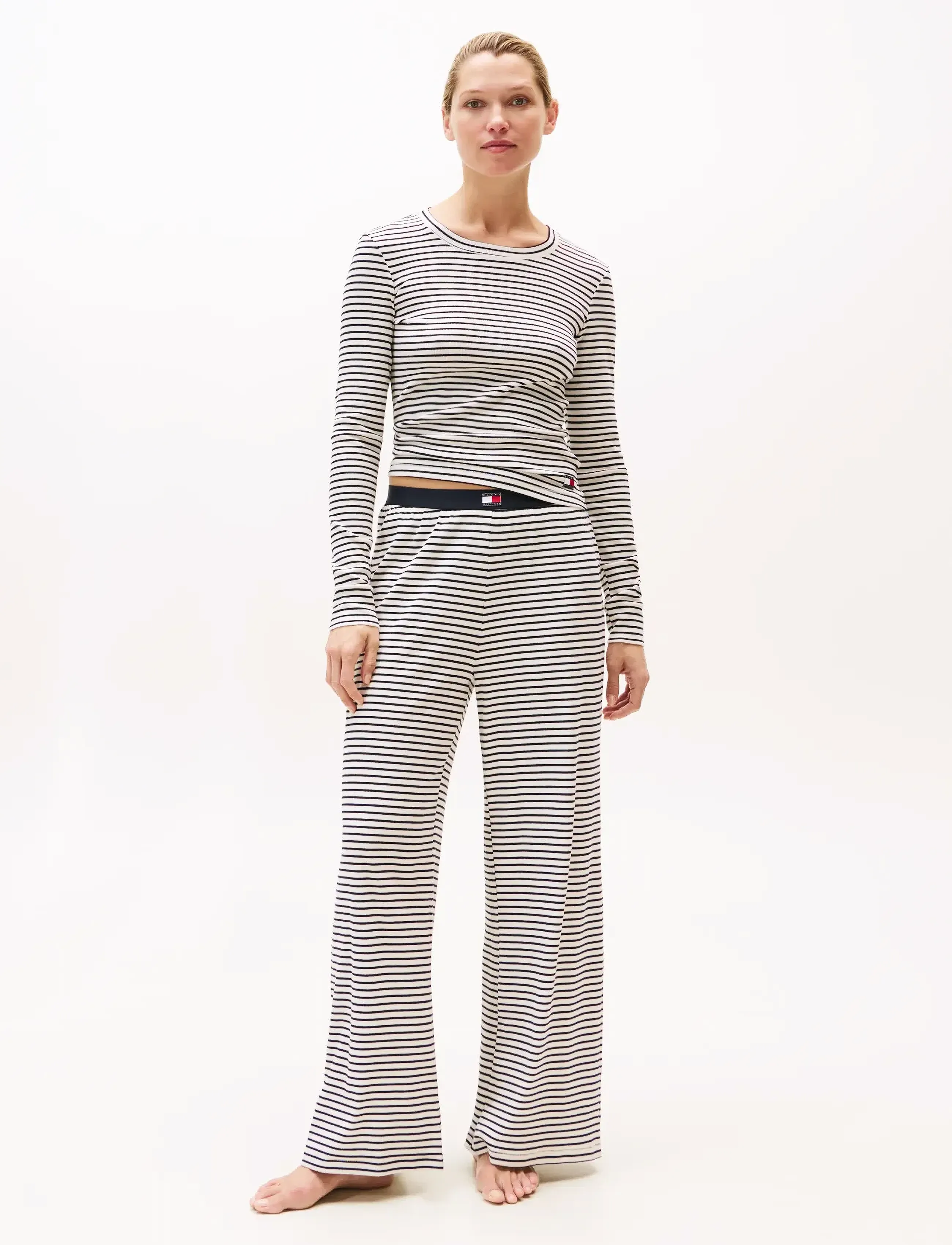 Tommy Hilfiger - PRINT LS RIB T-SHIRT - topy z długimi rękawami - mini bretton stp des sky - 2