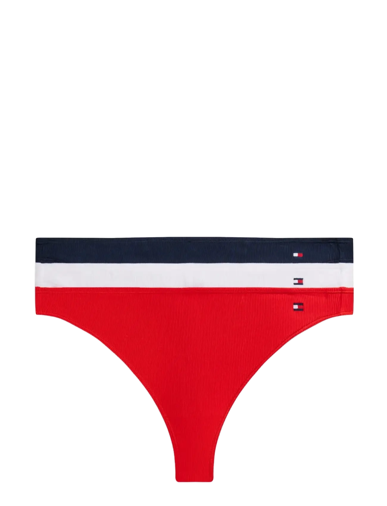 Tommy Hilfiger 3 PACK DIPPED THONG - G-strenge - FIRE RED WH NVY / multi