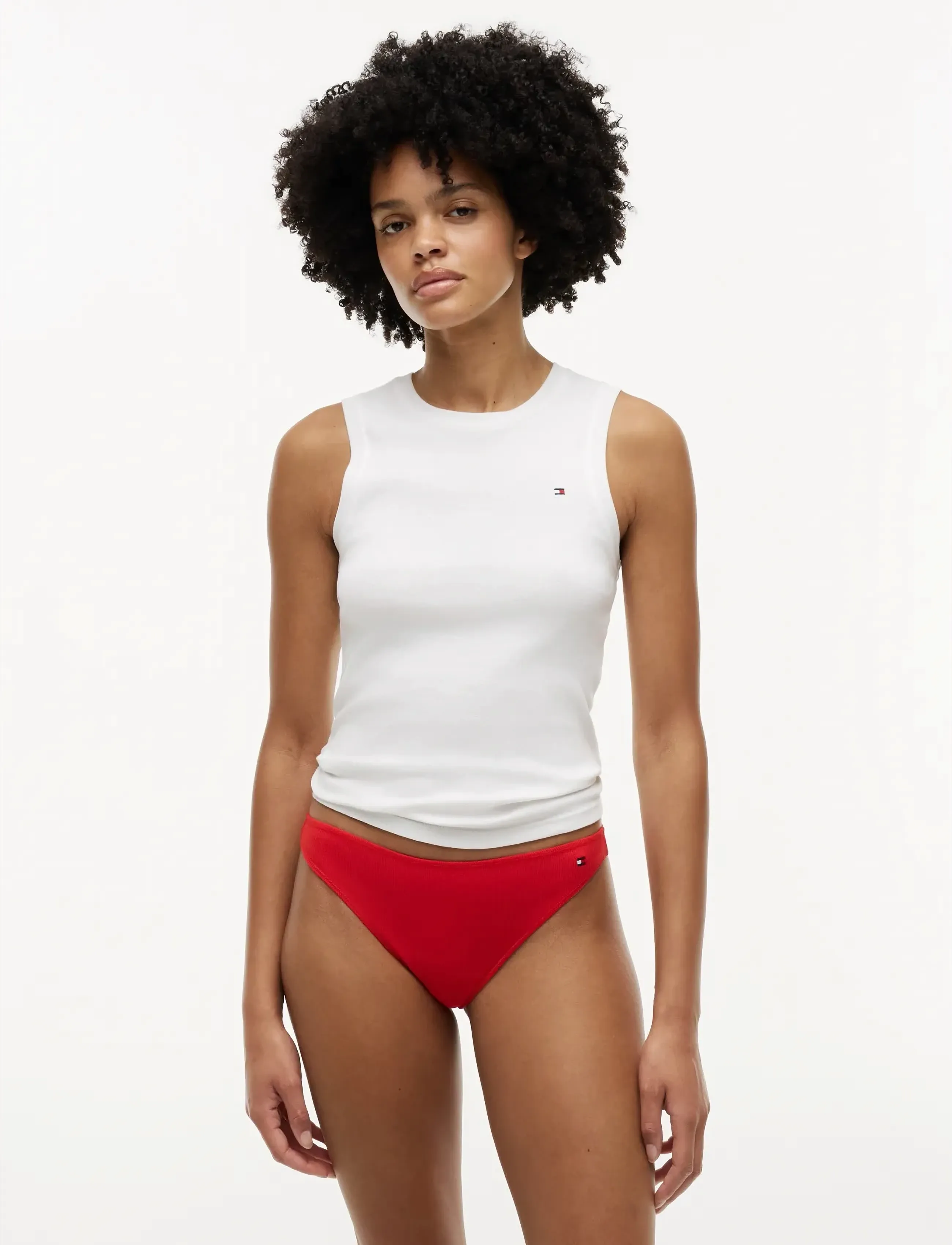 Tommy Hilfiger - 3 PACK DIPPED THONG - laveste priser - fire red wh nvy - 4