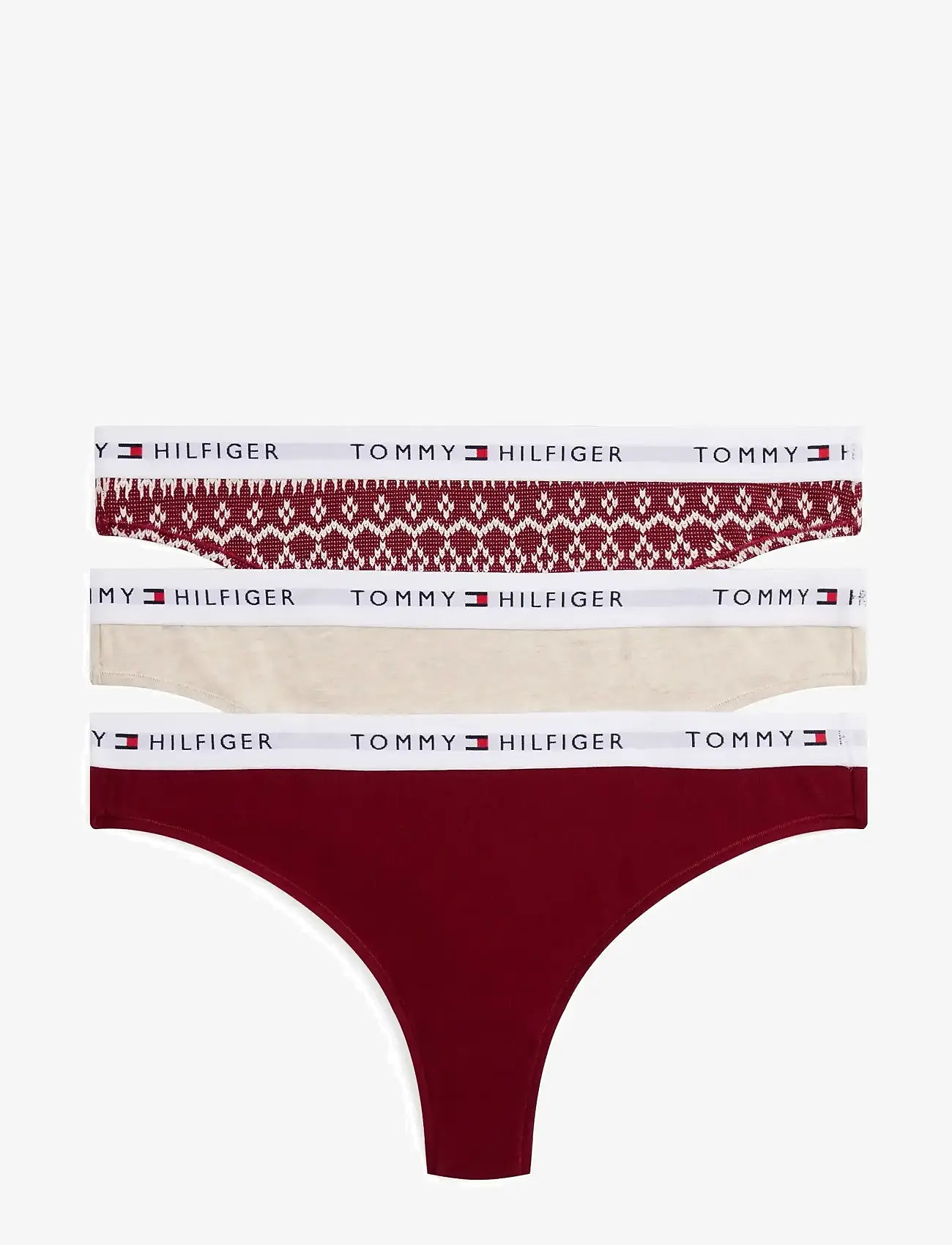 Tommy Hilfiger - GIFT 3 PACK THONG PRT - string - rouge/fairisle/ivory - 1
