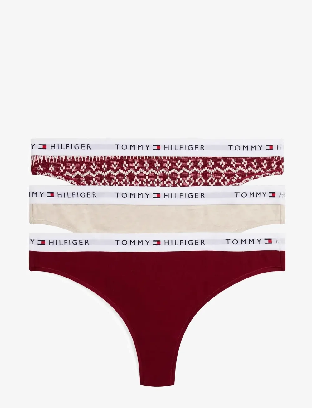 Tommy Hilfiger - GIFT 3 PACK THONG PRT - thongs - rouge/fairisle/ivory - 1