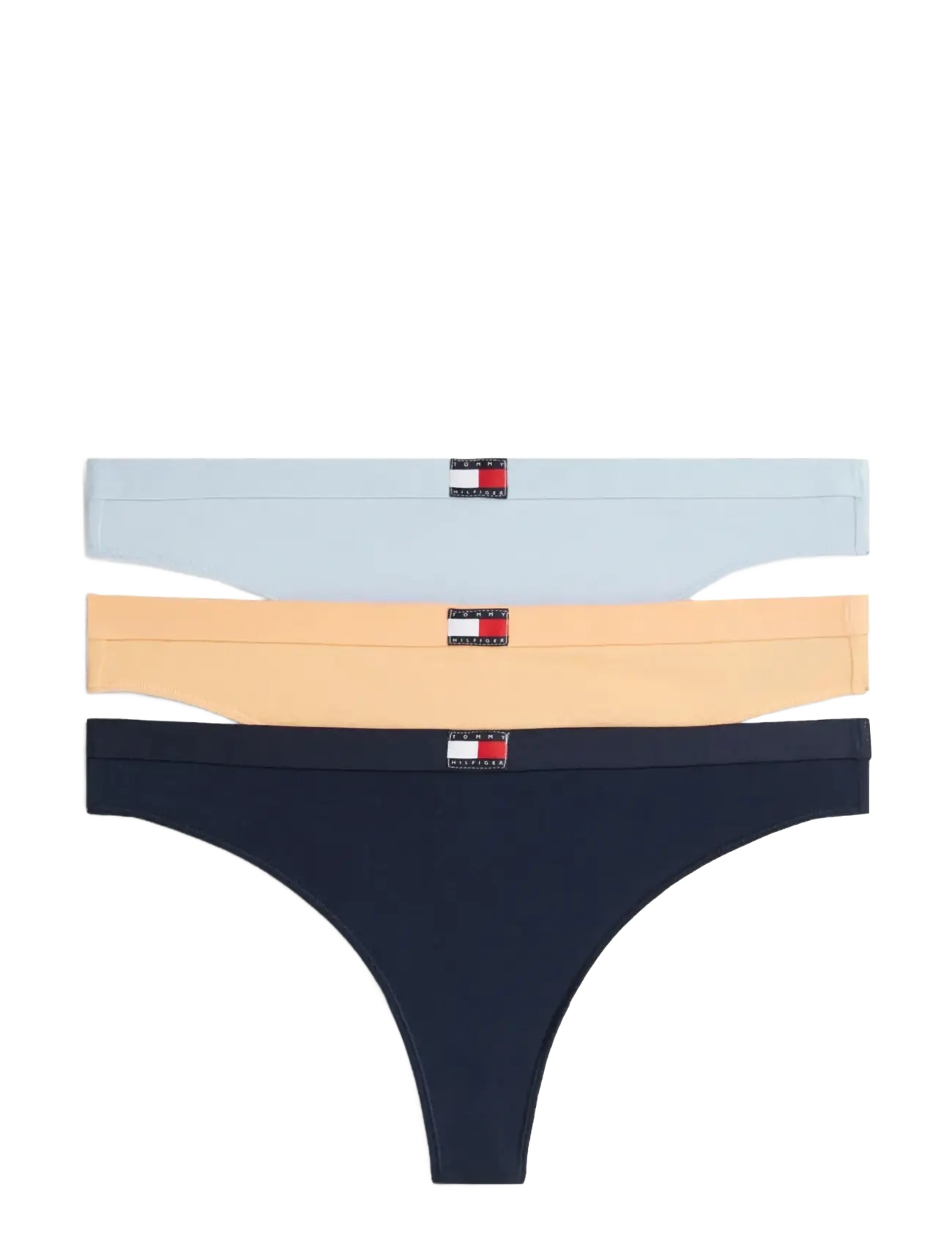 Tommy Hilfiger 3 PACK THONG - Stringtrusser - BREEZY BLUE CAB ORANGE D N NAVY / navy