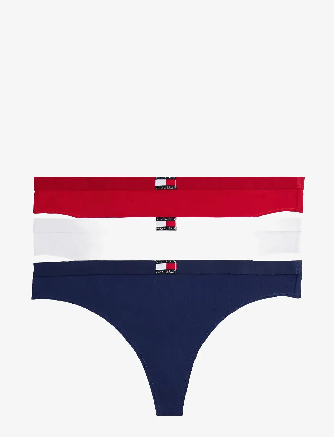 Tommy Hilfiger - 3 PACK THONG - stringid - white/primary red/preppy navy - 1