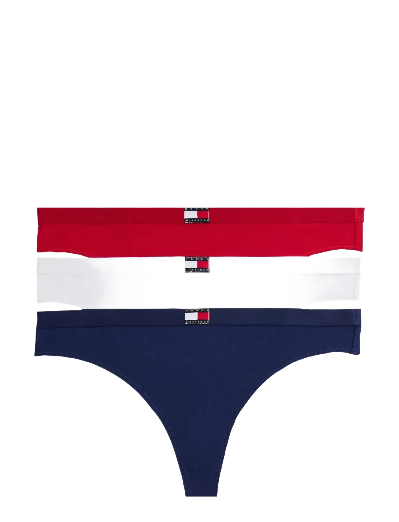 Tommy Hilfiger 3 PACK THONG - String - WHITE/PRIMARY RED/PREPPY NAVY / multi