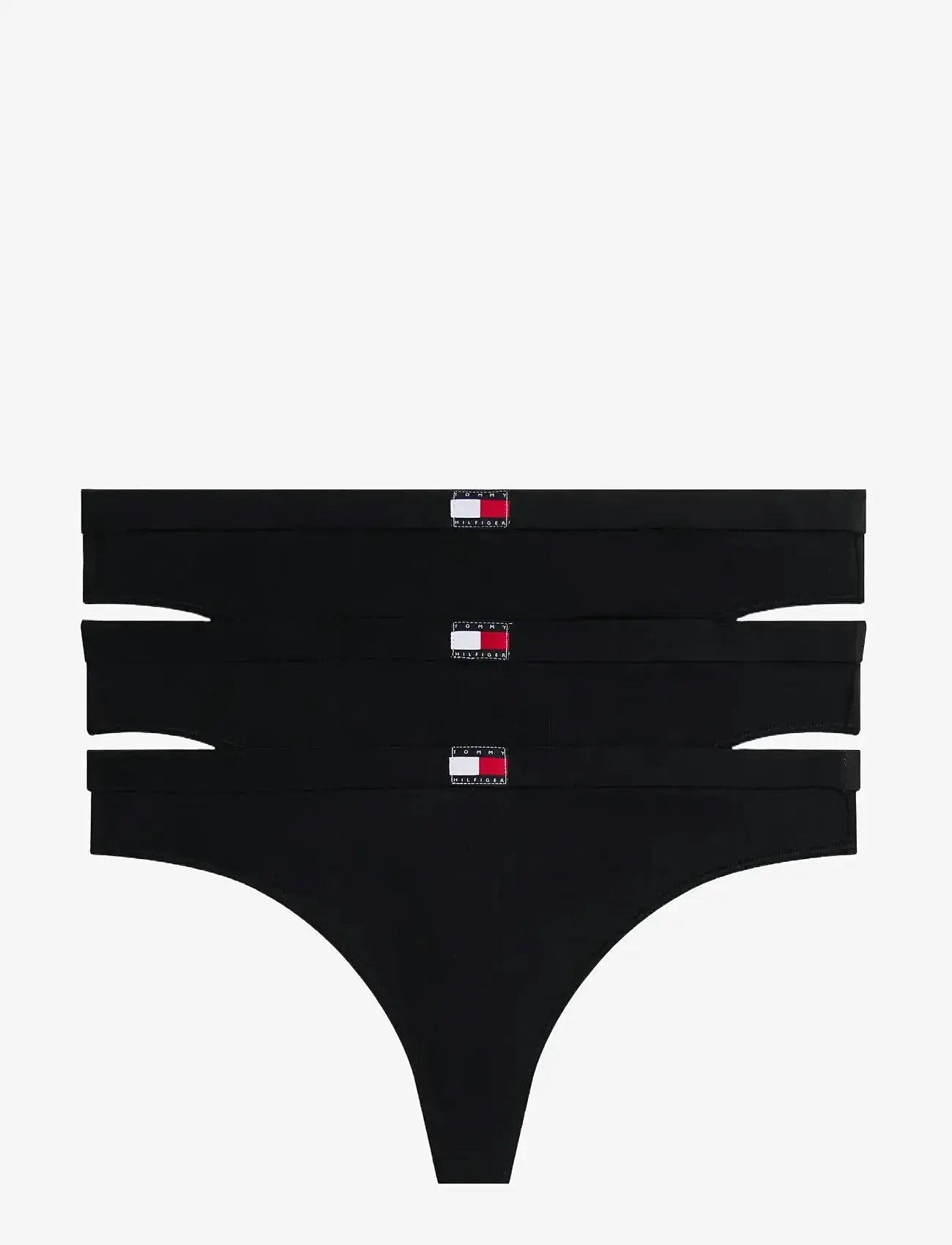 Tommy Hilfiger - 3 PACK THONG - stringtrusser - black/black/black - 1