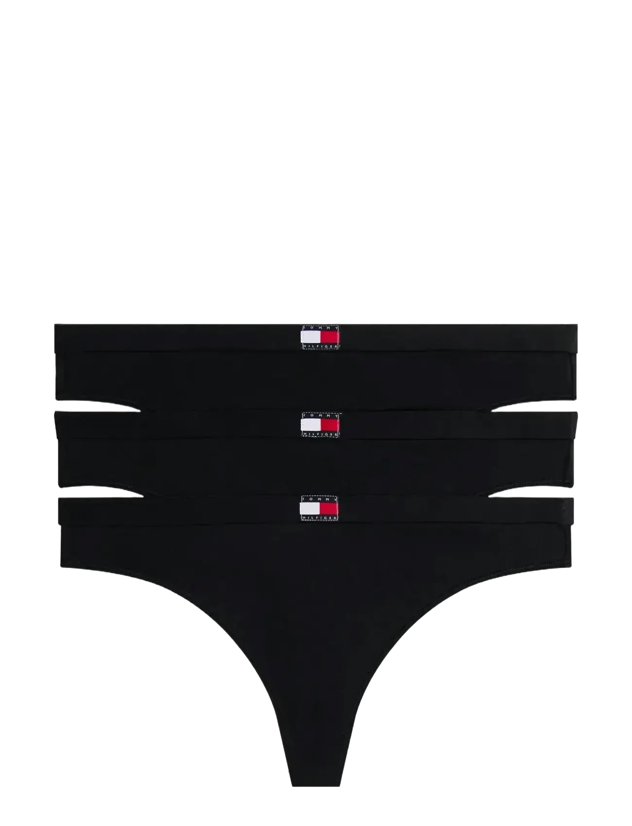 Tommy Hilfiger 3 PACK THONG - String - BLACK BLACK BLACK / black