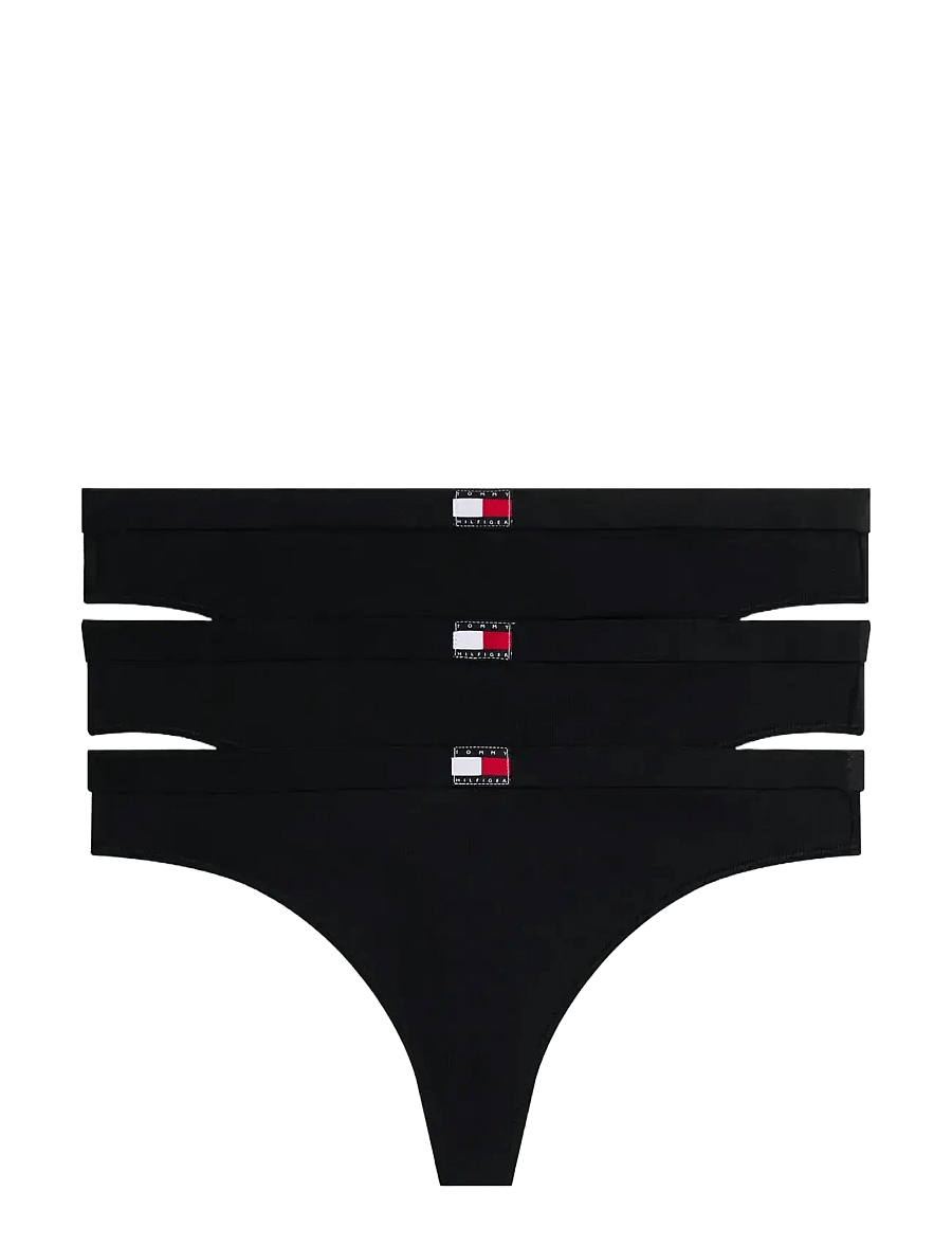 Tommy Hilfiger - 3 PACK THONG - stringid - black black black - 1