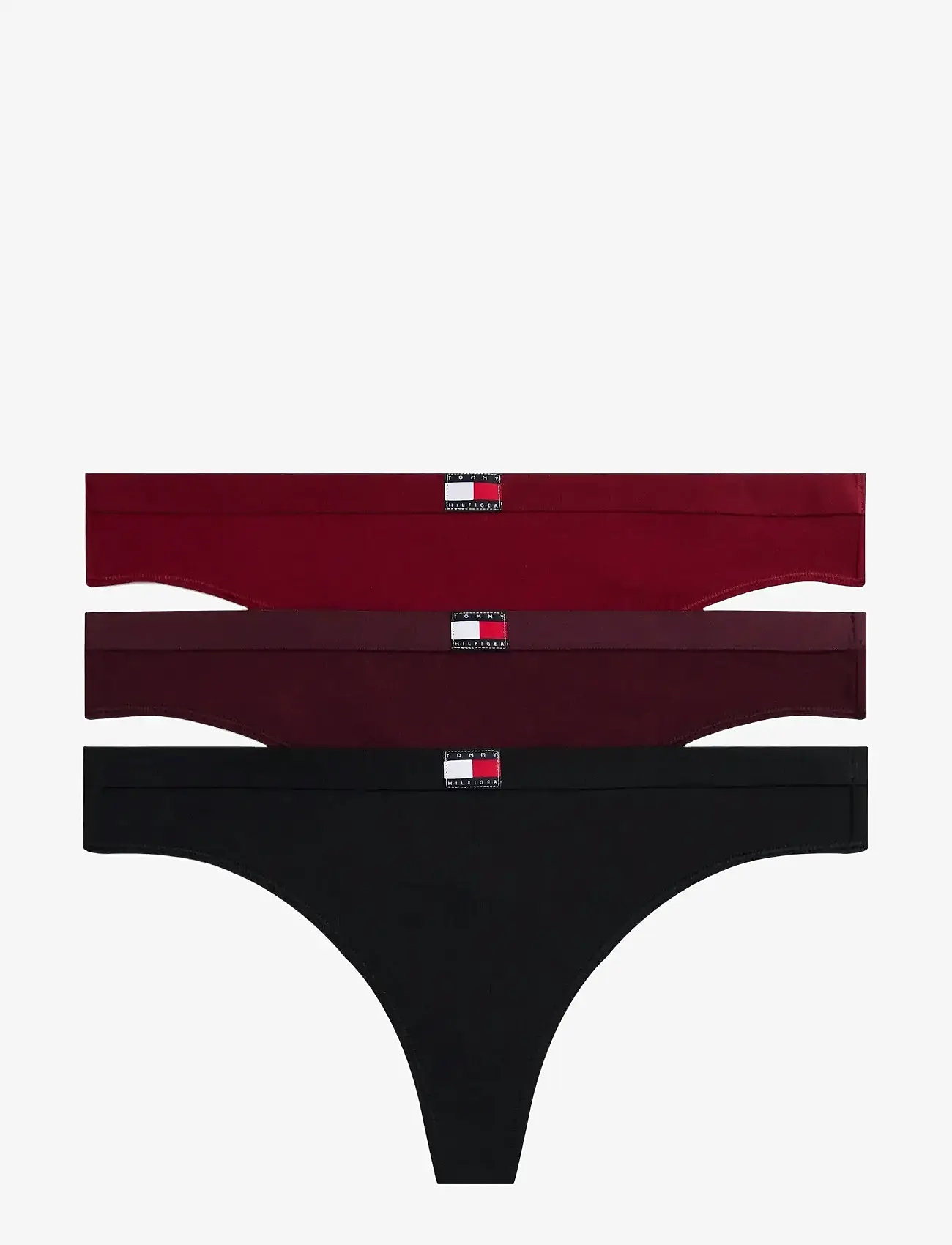 Tommy Hilfiger - 3 PACK THONG - stringit - rouge/deep burg/black - 1