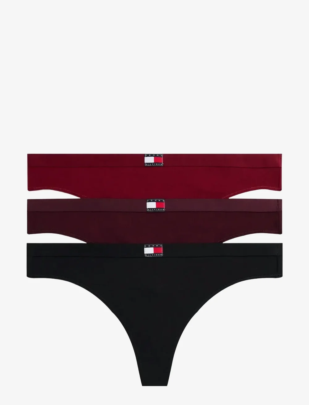 Tommy Hilfiger - 3 PACK THONG (EXT.SIZES) - string - rouge/deep burg/black - 1