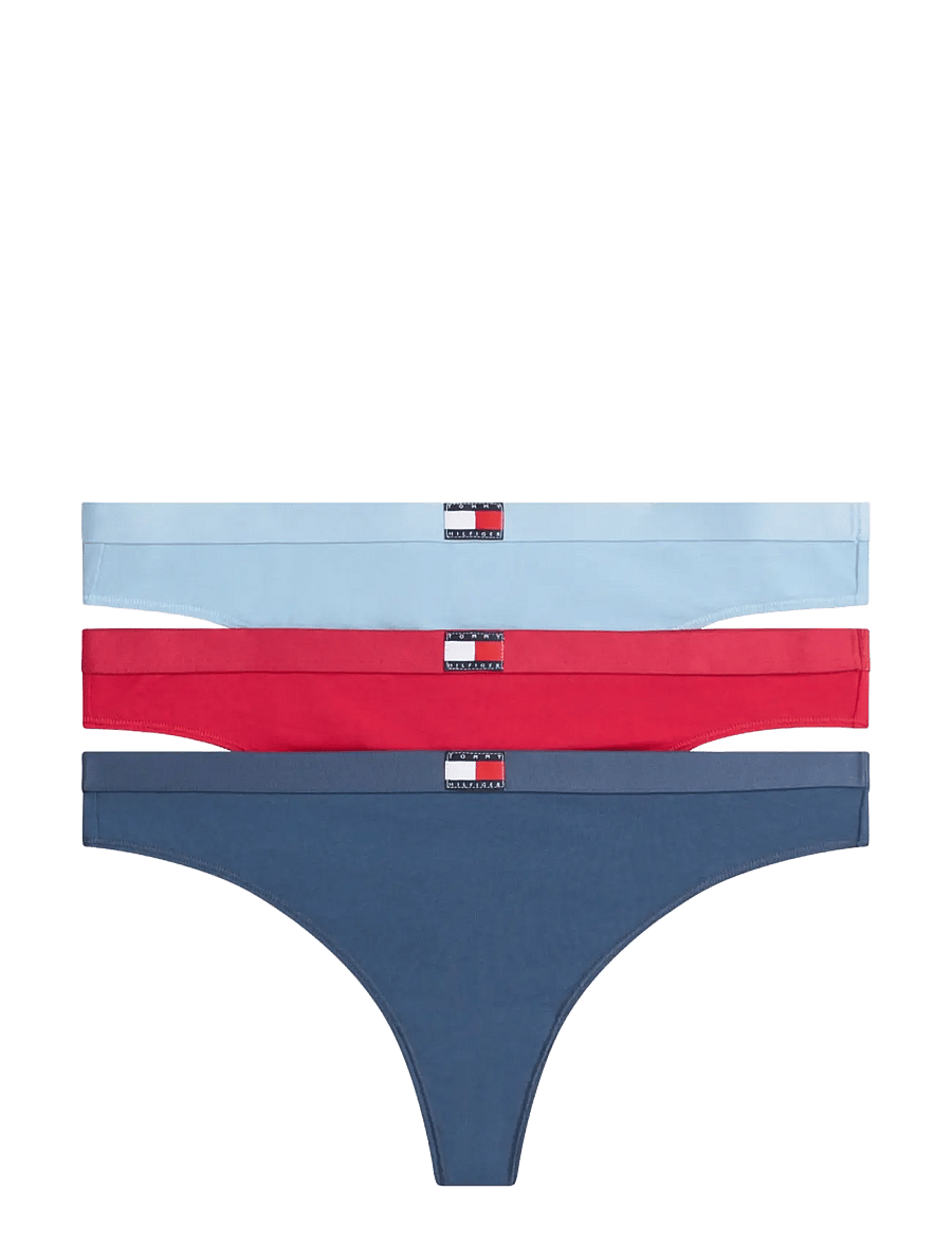 Tommy Hilfiger - 3 PACK THONG - stringtrosor - v pink l p blue a sea - 1