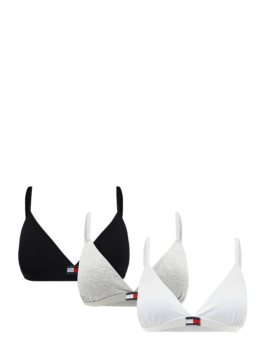 Tommy Hilfiger - 3 PACK TRIANGLE - bralette - black l g htr white - 1