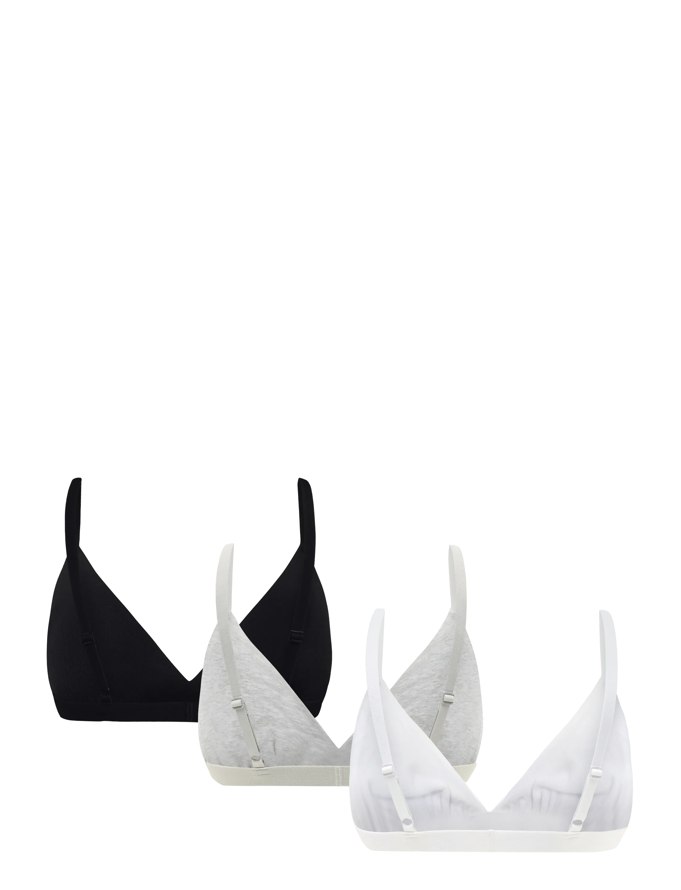 Tommy Hilfiger - 3 PACK TRIANGLE - bralette - black l g htr white - 2