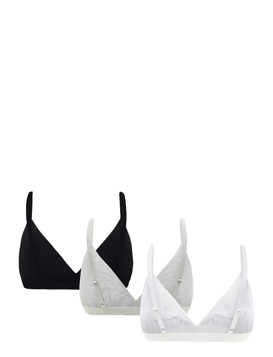 Tommy Hilfiger - 3 PACK TRIANGLE - bralette - black l g htr white - 2