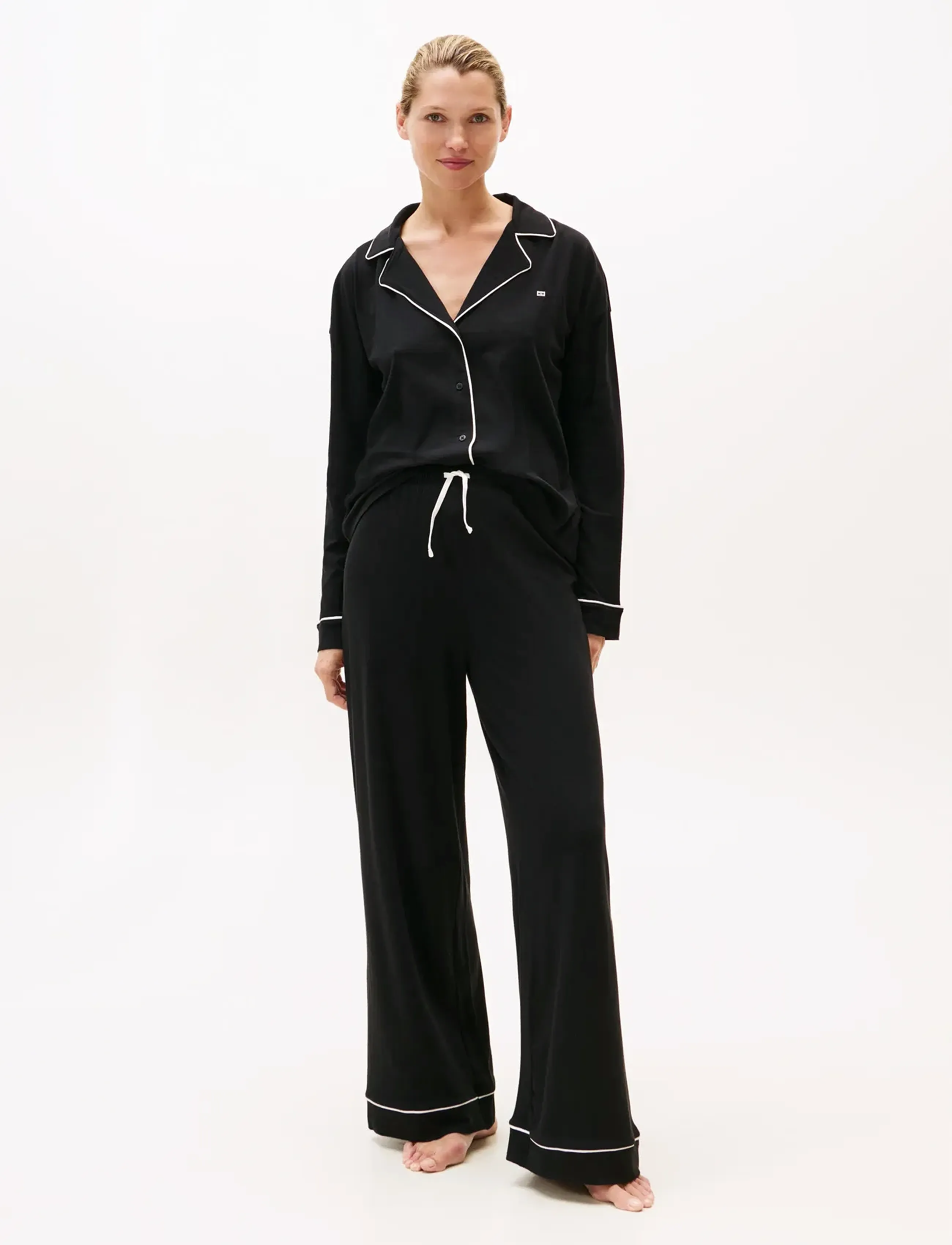Tommy Hilfiger Ls Shirt Pants Set, XS, Night & Loungewear, Schwarz - Pyjamas (set), Frauen