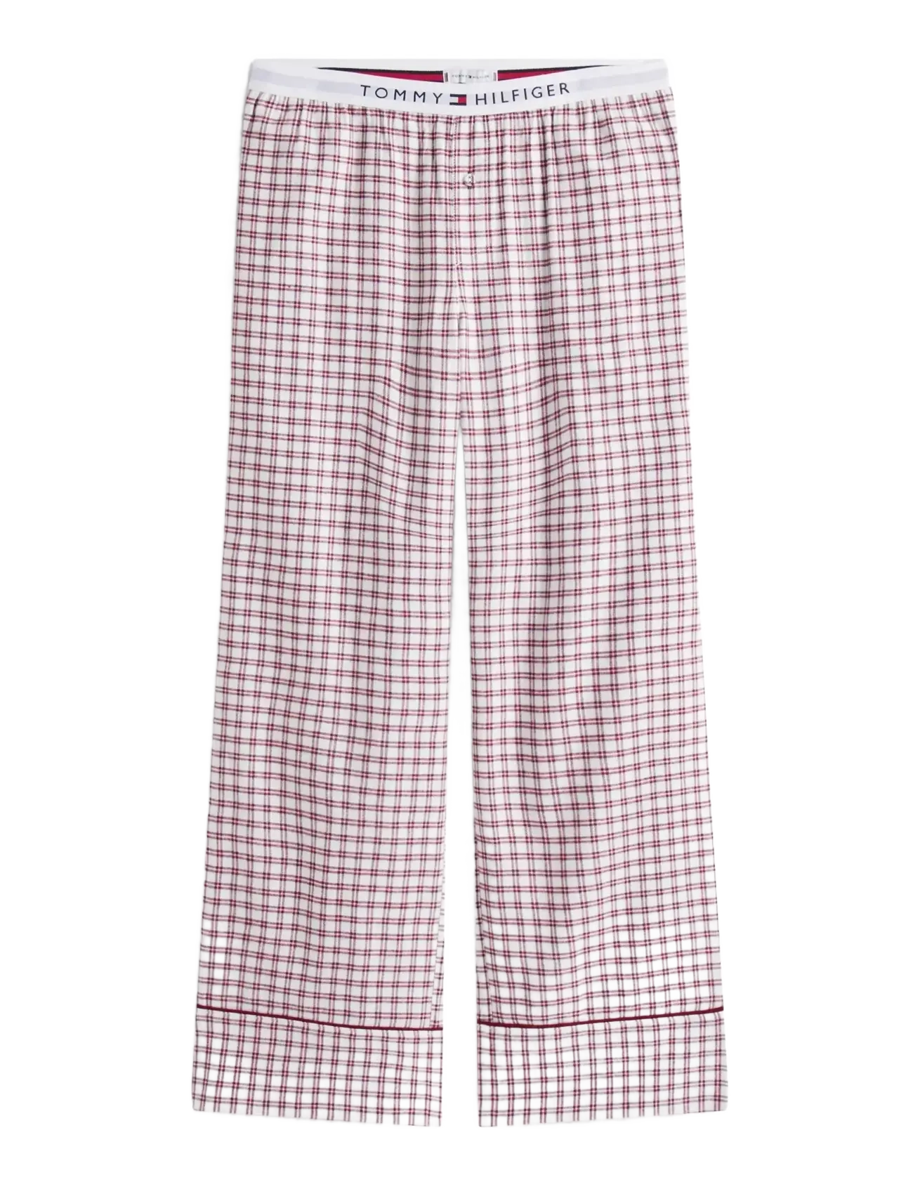 Tommy Hilfiger PLAID PRT FLANNEL PANTS - Underdele - MINI PLAID IVORY SILK / multi