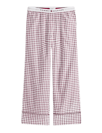 Tommy Hilfiger PLAID PRT FLANNEL PANTS - Pyjama Pants - MINI PLAID IVORY SILK / multi