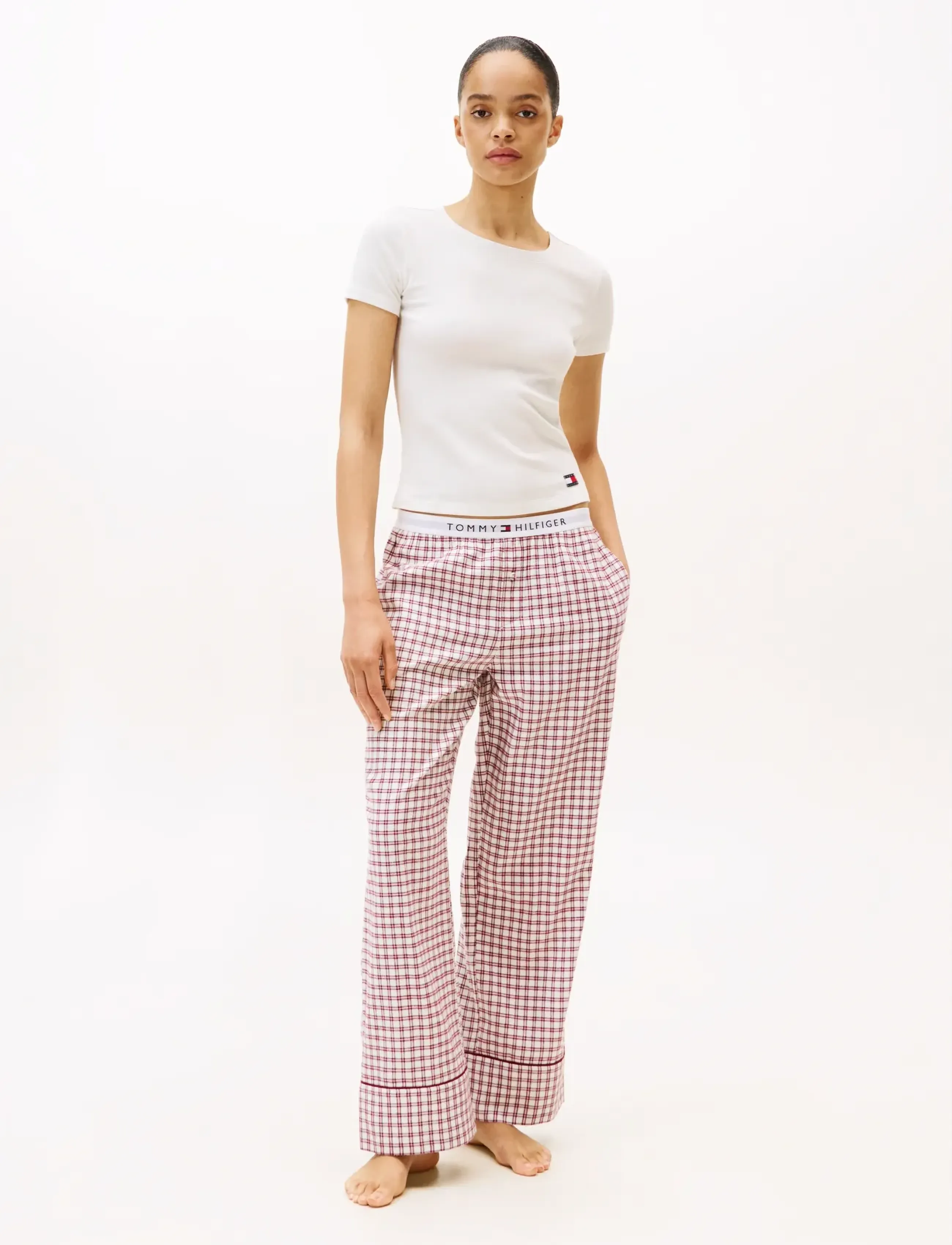 Tommy Hilfiger Plaid Prt Flannel Pants, Kvinder, Ternede Flannel Bukser, Multi/mønstret, Str: L