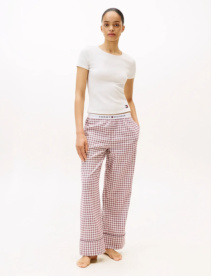 Tommy Hilfiger - PLAID PRT FLANNEL PANTS - julepyjamas - mini plaid ivory silk - 0