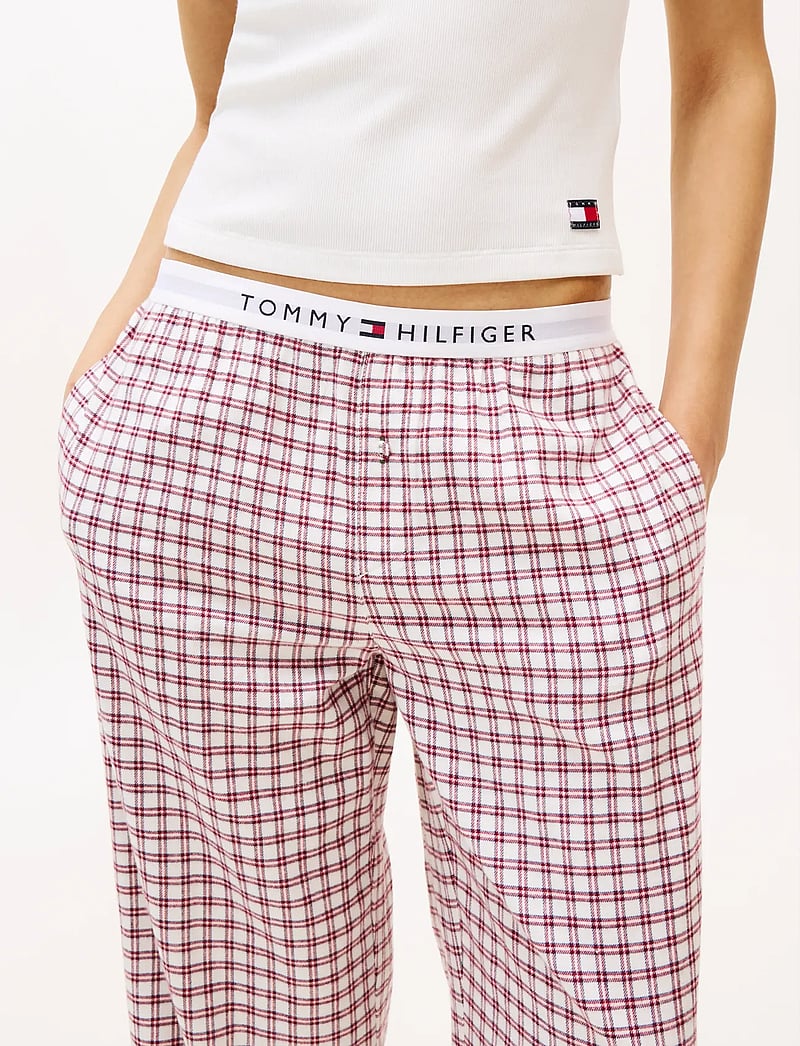 Tommy Hilfiger - PLAID PRT FLANNEL PANTS - julepyjamas - mini plaid ivory silk - 3