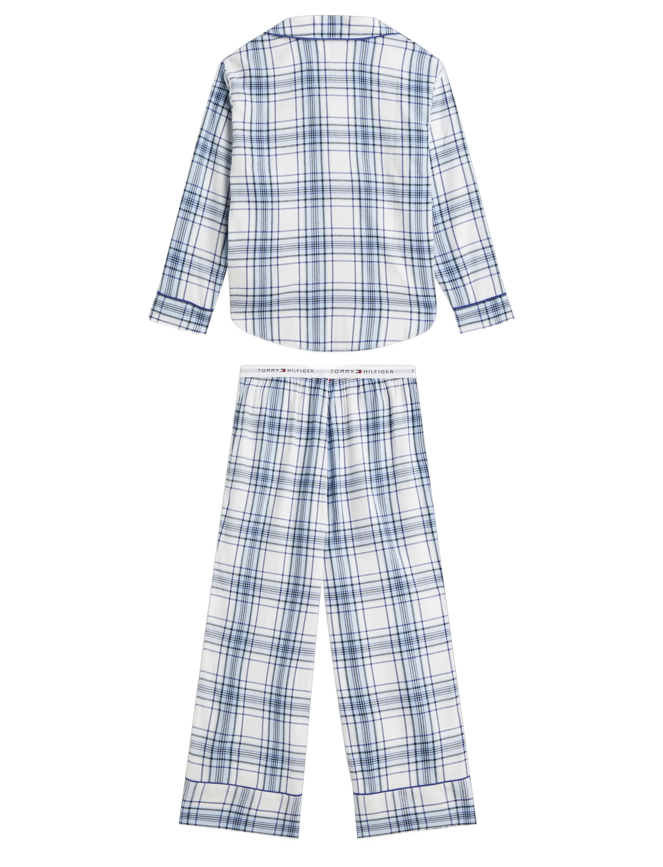 Tommy Hilfiger - GIFT LS FLNL SHIRT SET SLIPPERS - pyjamas - city check sky blue - 2