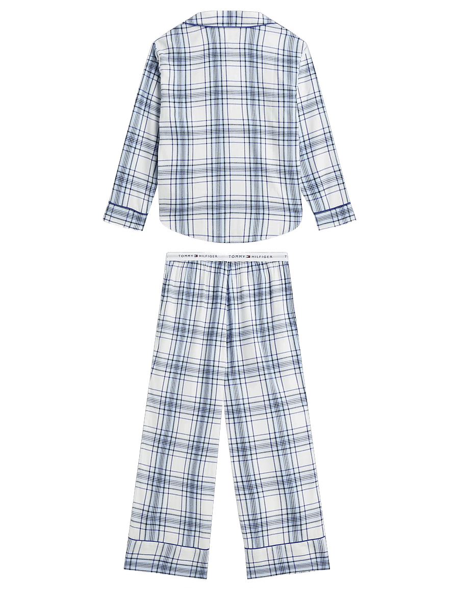 Tommy Hilfiger - GIFT LS FLNL SHIRT SET SLIPPERS - pyjamas - city check sky blue - 2