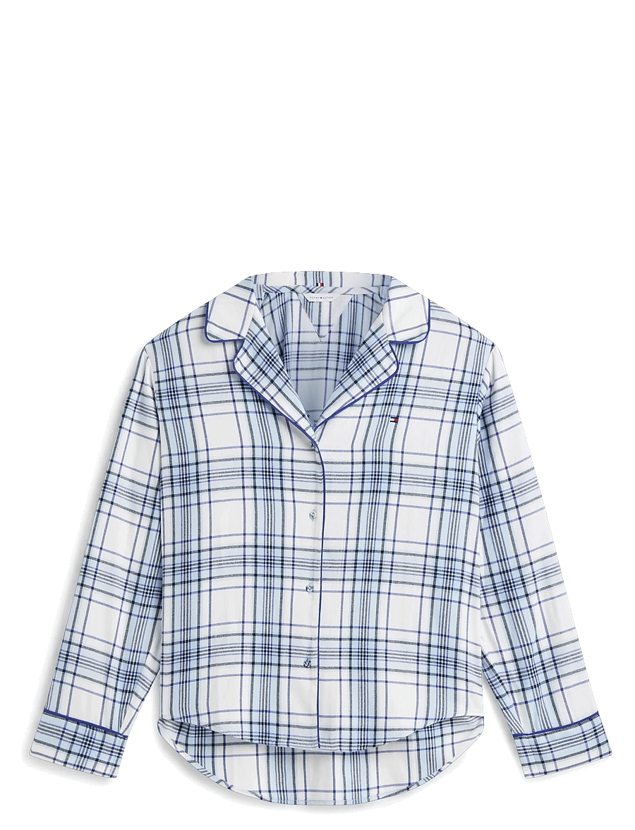Tommy Hilfiger - GIFT LS FLNL SHIRT SET SLIPPERS - pyjamas - city check sky blue - 3