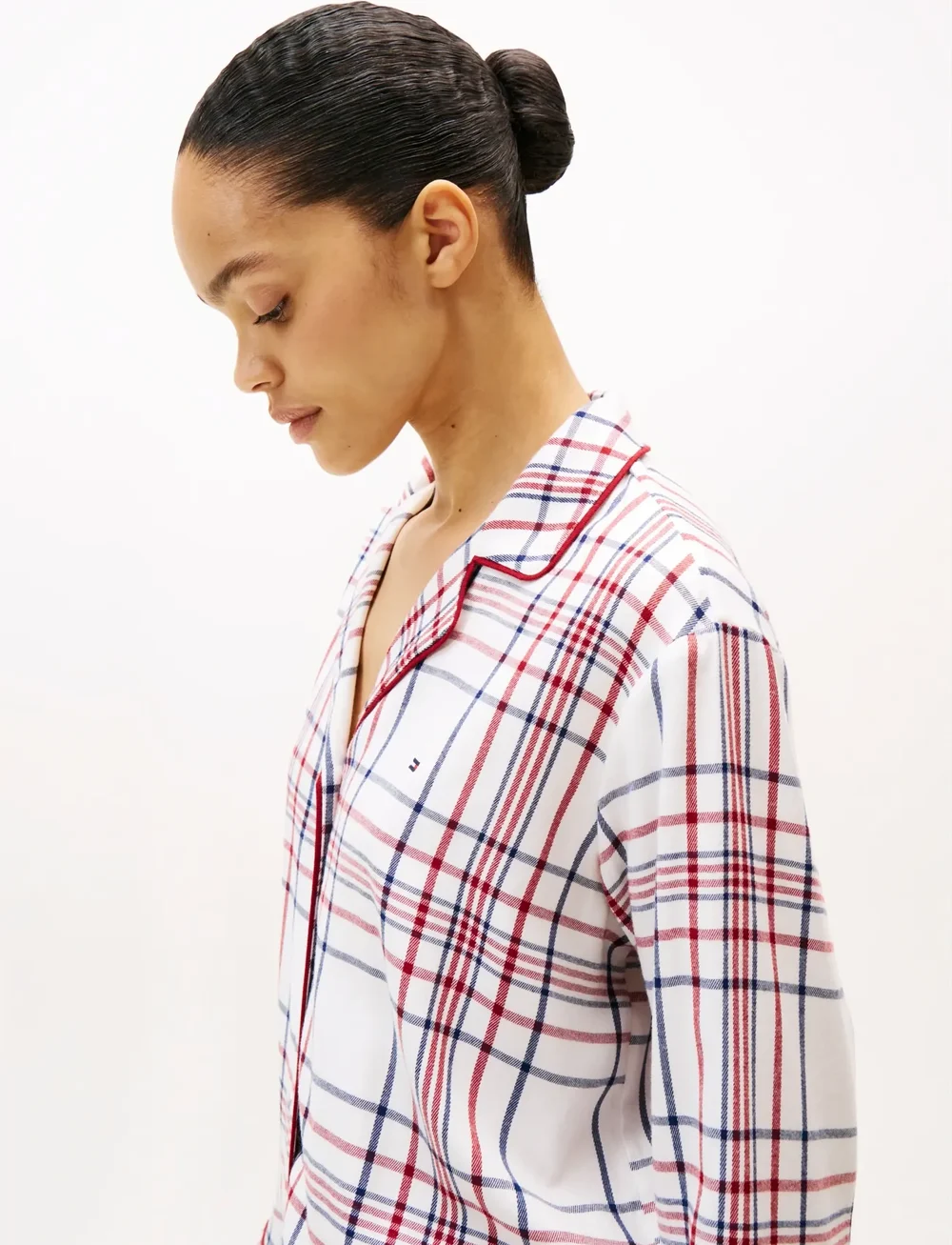 Tommy Hilfiger - GIFT LS FLNL SHIRT SET SLIPPERS - pidžaamad - city plaid ivory silk - 4