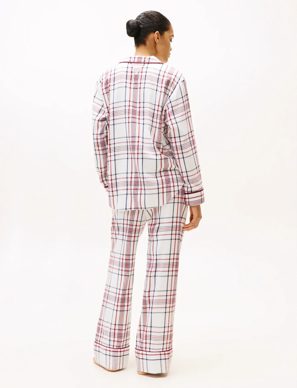 Tommy Hilfiger - GIFT LS FLNL SHIRT SET SLIPPERS - pidžaamad - city plaid ivory silk - 5