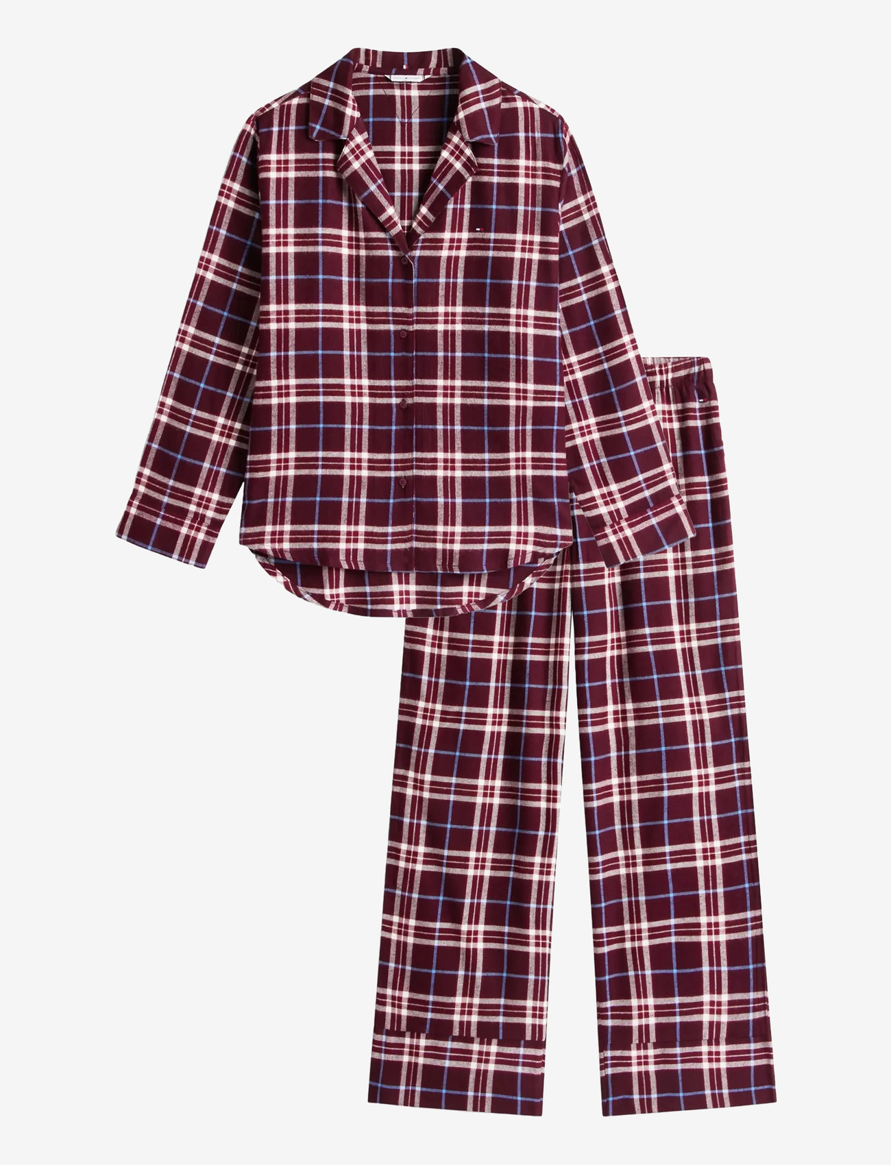 Tommy Hilfiger - LS FLNL SHIRT PJ PANTS SET - pidžaamad - tartan reiker burgundy - 1