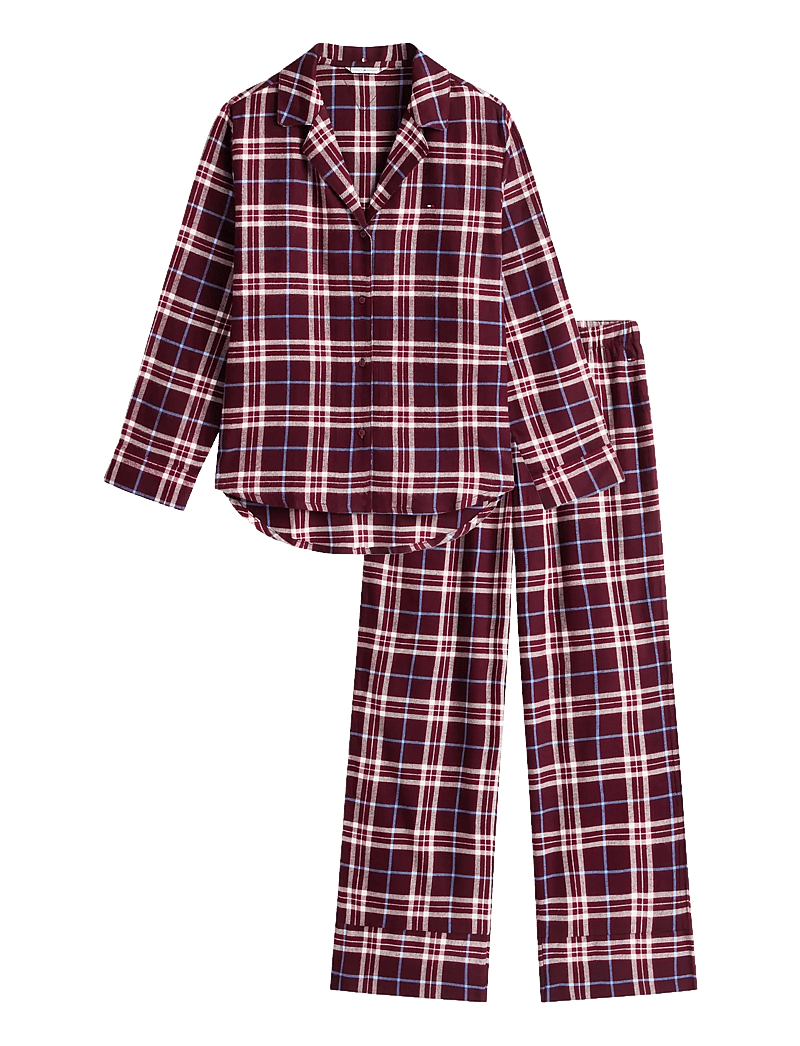 Tommy Hilfiger - LS FLNL SHIRT PJ PANTS SET - pidžaamad - tartan reiker burgundy - 1