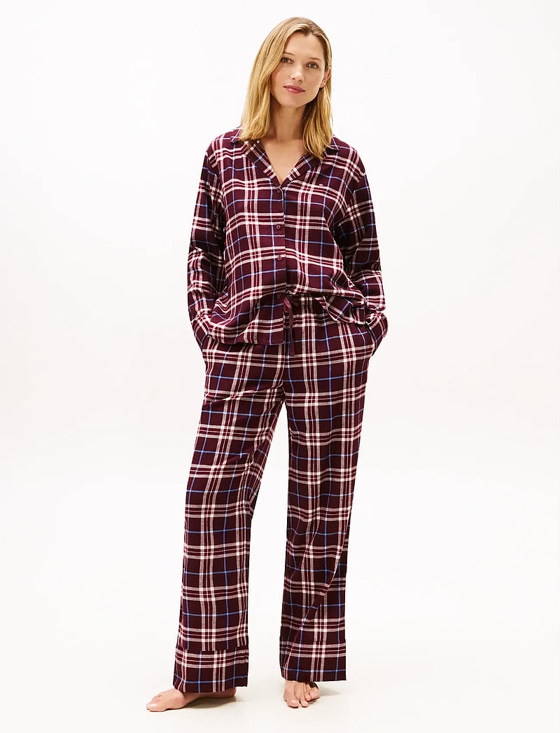 Tommy Hilfiger - LS FLNL SHIRT PJ PANTS SET - pidžaamad - tartan reiker burgundy - 0