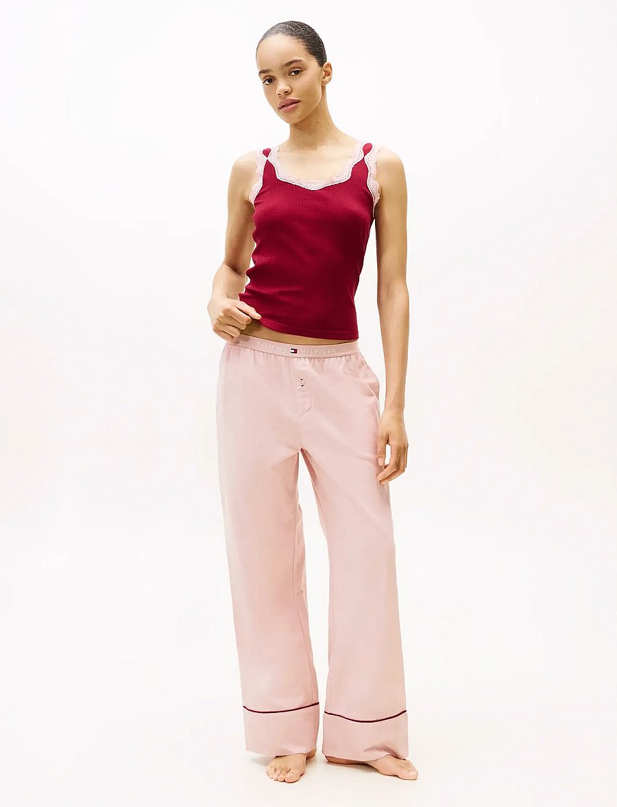 Tommy Hilfiger - SOLID FLANNEL PANTS - pyjamabroeken - foggy pink - 0