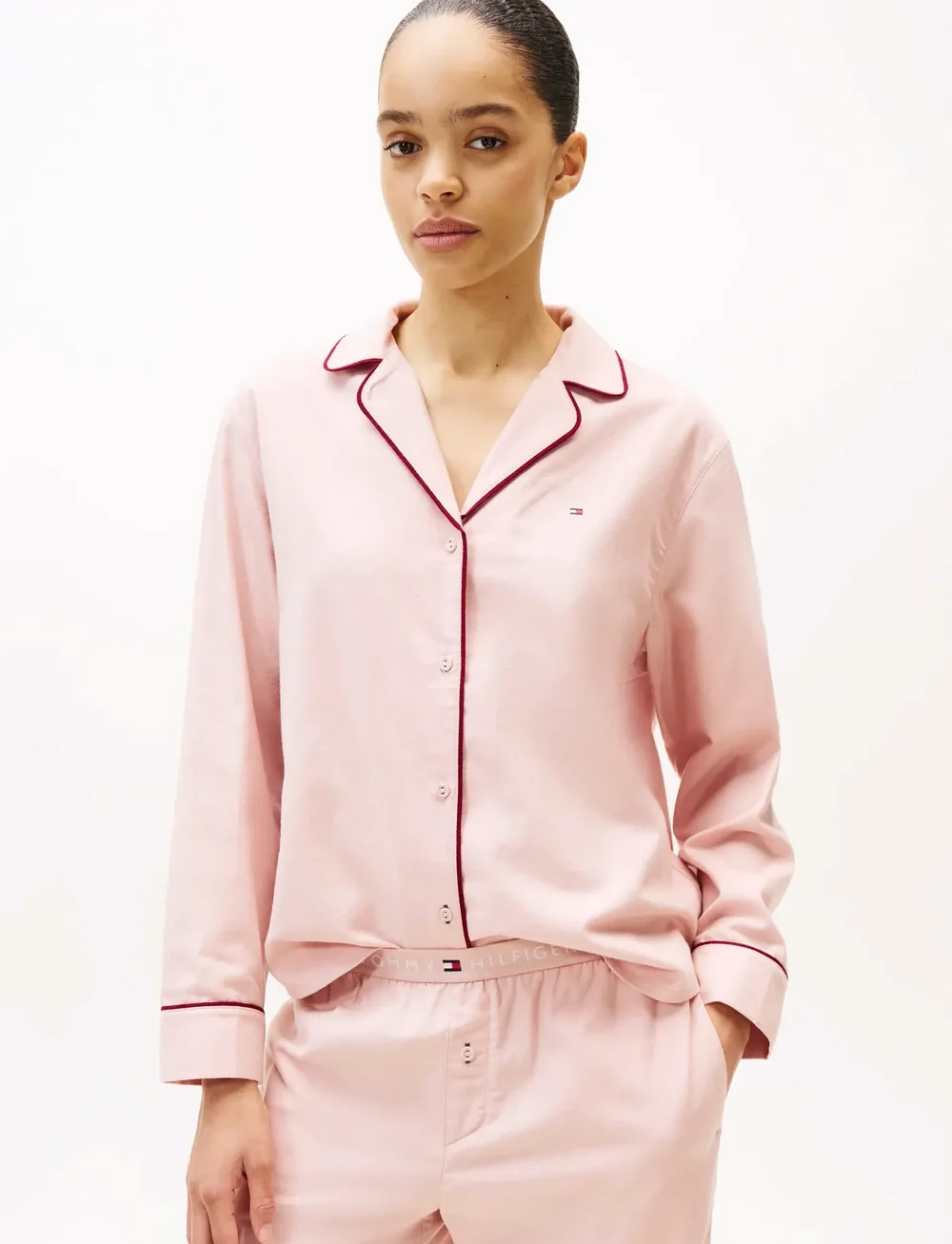 Tommy Hilfiger - SOLID LS FLANNEL SHIRT - Överdelar - foggy pink - 0