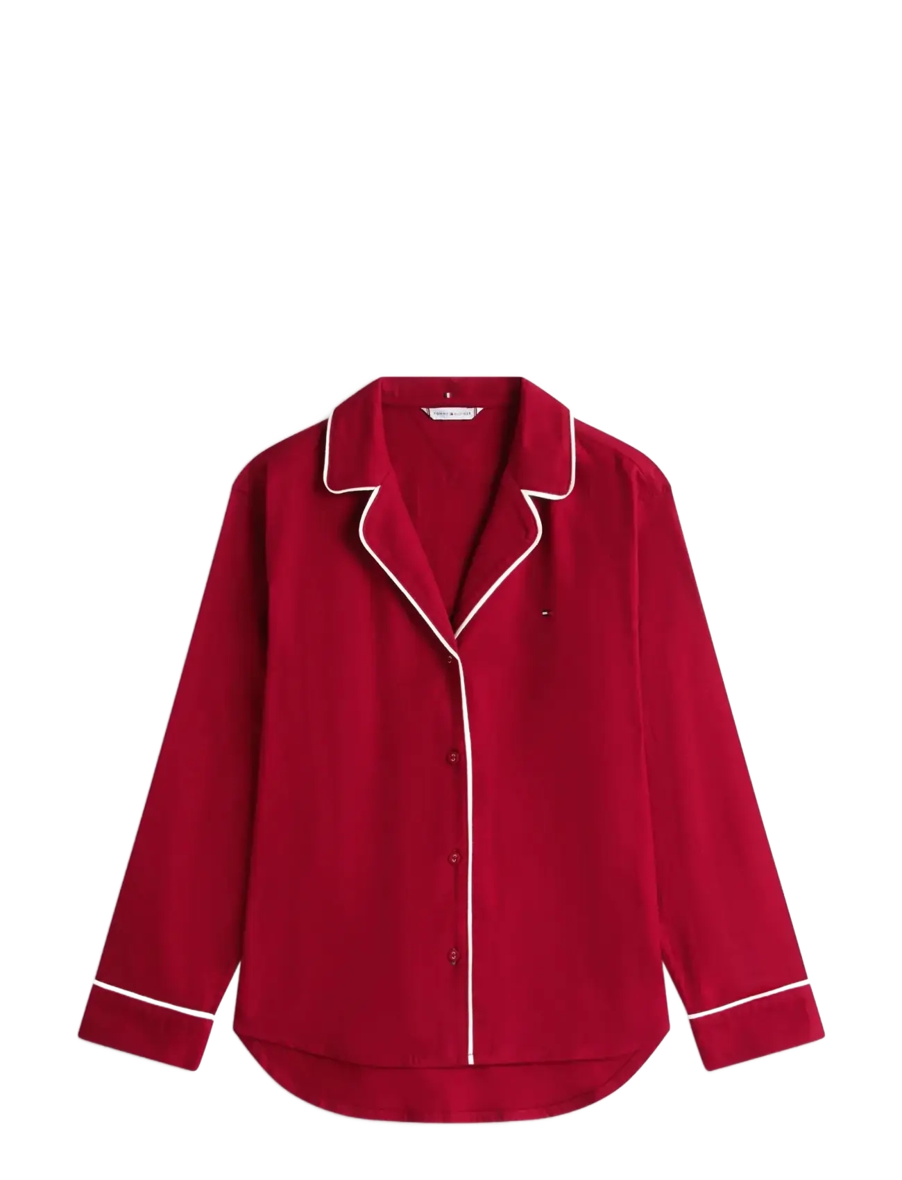 Tommy Hilfiger SOLID LS FLANNEL SHIRT - Nattøj & Loungewear - ROUGE / red