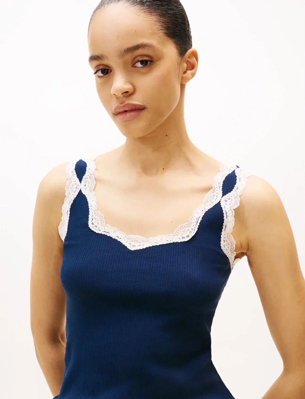 Tommy Hilfiger - LACE CAMI SHORT PJ SET - pyjamas - dark night navy - 3