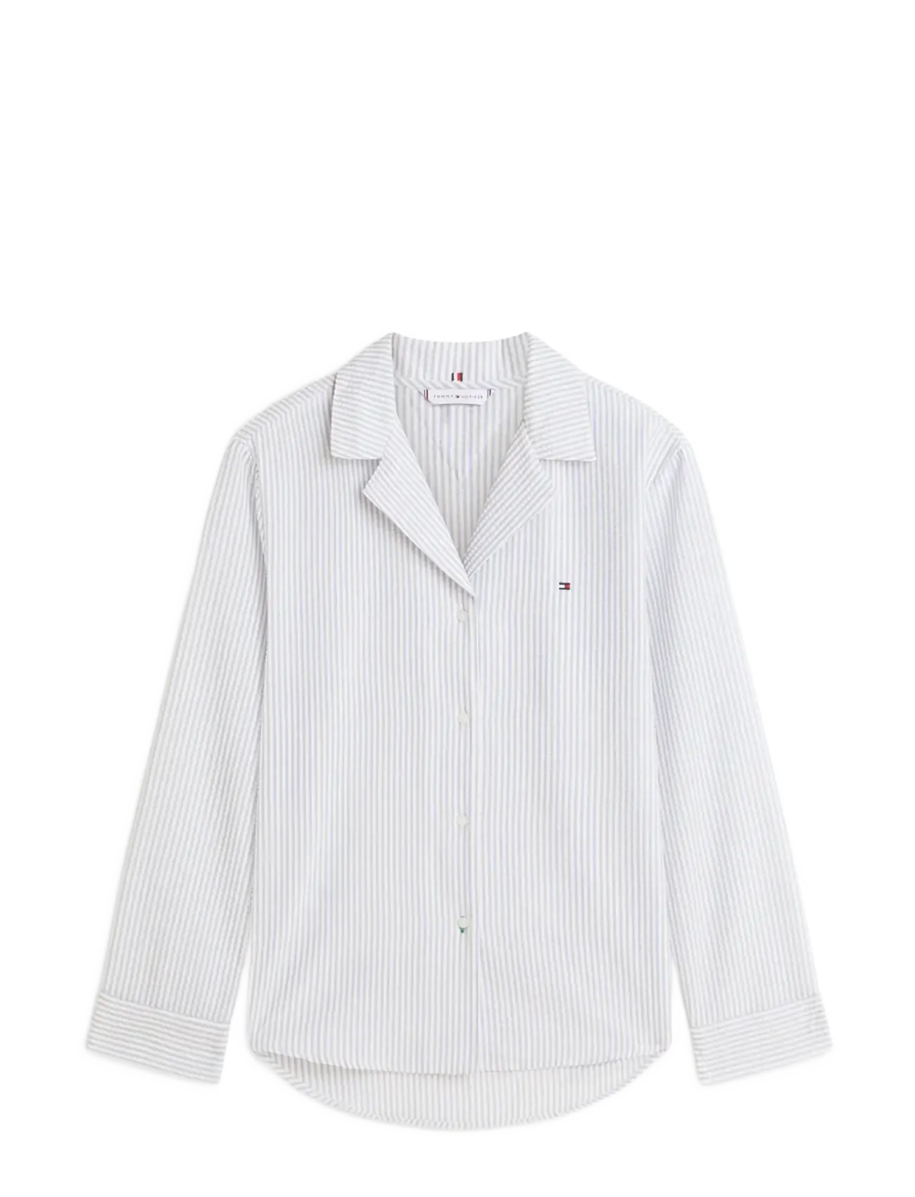 Tommy Hilfiger LS SEERSUCKER SHIRT - Underkläder - ITHACA BRISK BLUE / white
