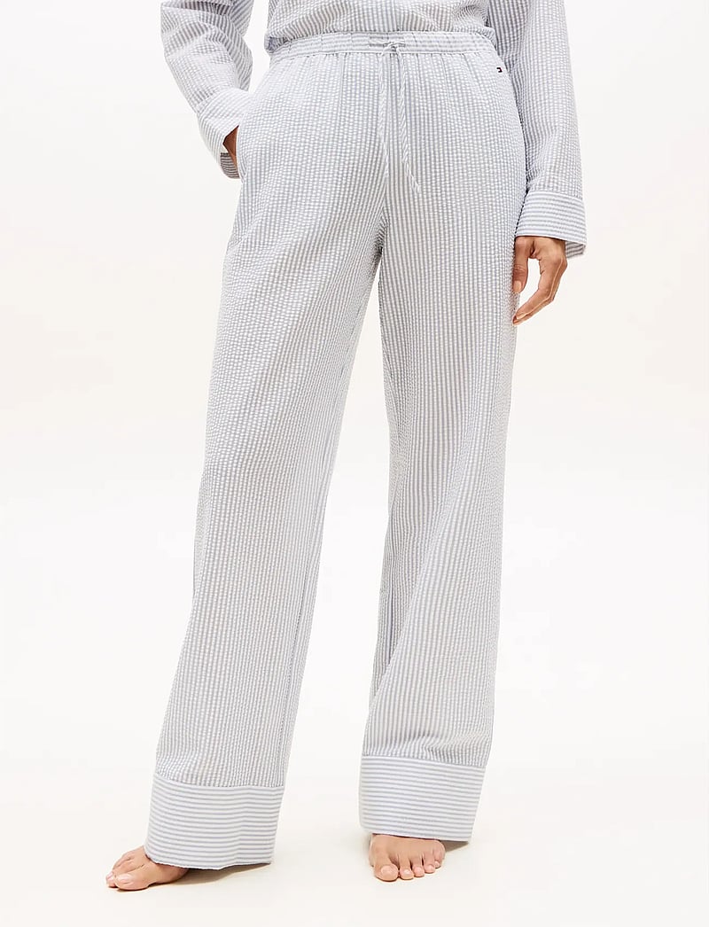 Tommy Hilfiger - SEERSUCKER PANTS - pyjamahose - ithaca brisk blue - 0