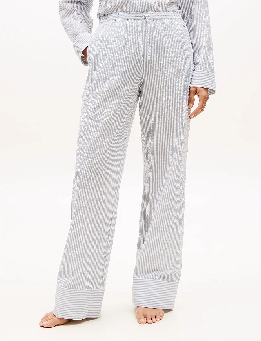 Tommy Hilfiger - SEERSUCKER PANTS - natbukser - ithaca brisk blue - 0