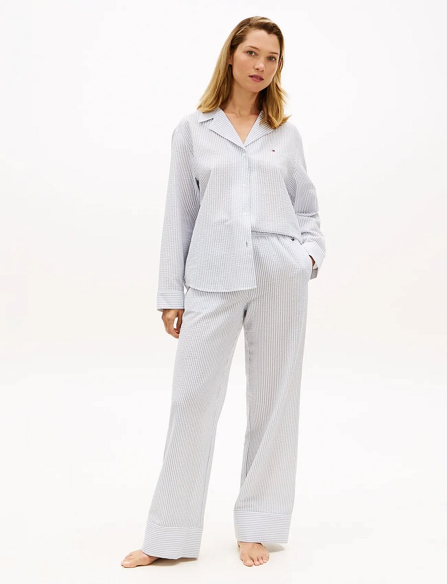 Tommy Hilfiger - SEERSUCKER PANTS - natbukser - ithaca brisk blue - 3