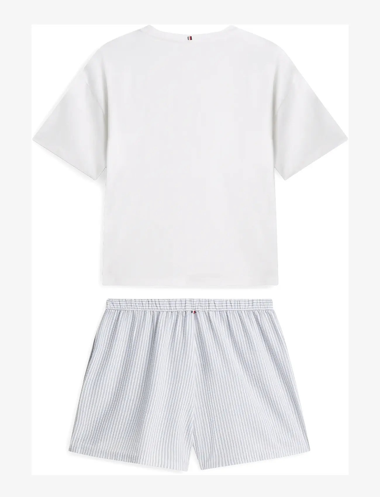 Tommy Hilfiger - JERSEY TEE SEERSUCKER SHORT SET - pyjamas - white   ithaca brisk blue - 2