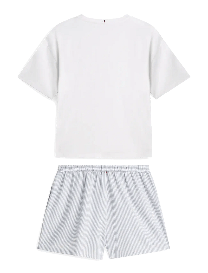 Tommy Hilfiger - JERSEY TEE SEERSUCKER SHORT SET - pyjamas - white ithaca brisk blue - 2