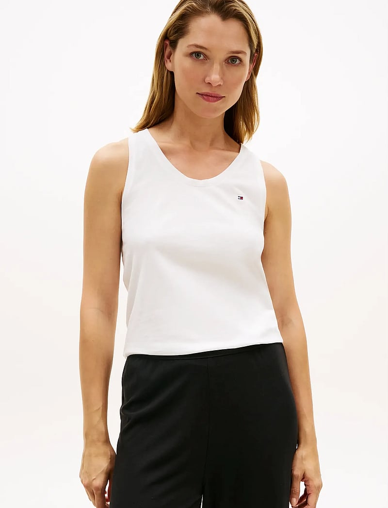 Tommy Hilfiger - JERSEY TANK TOP - oberteile - ecru - 0