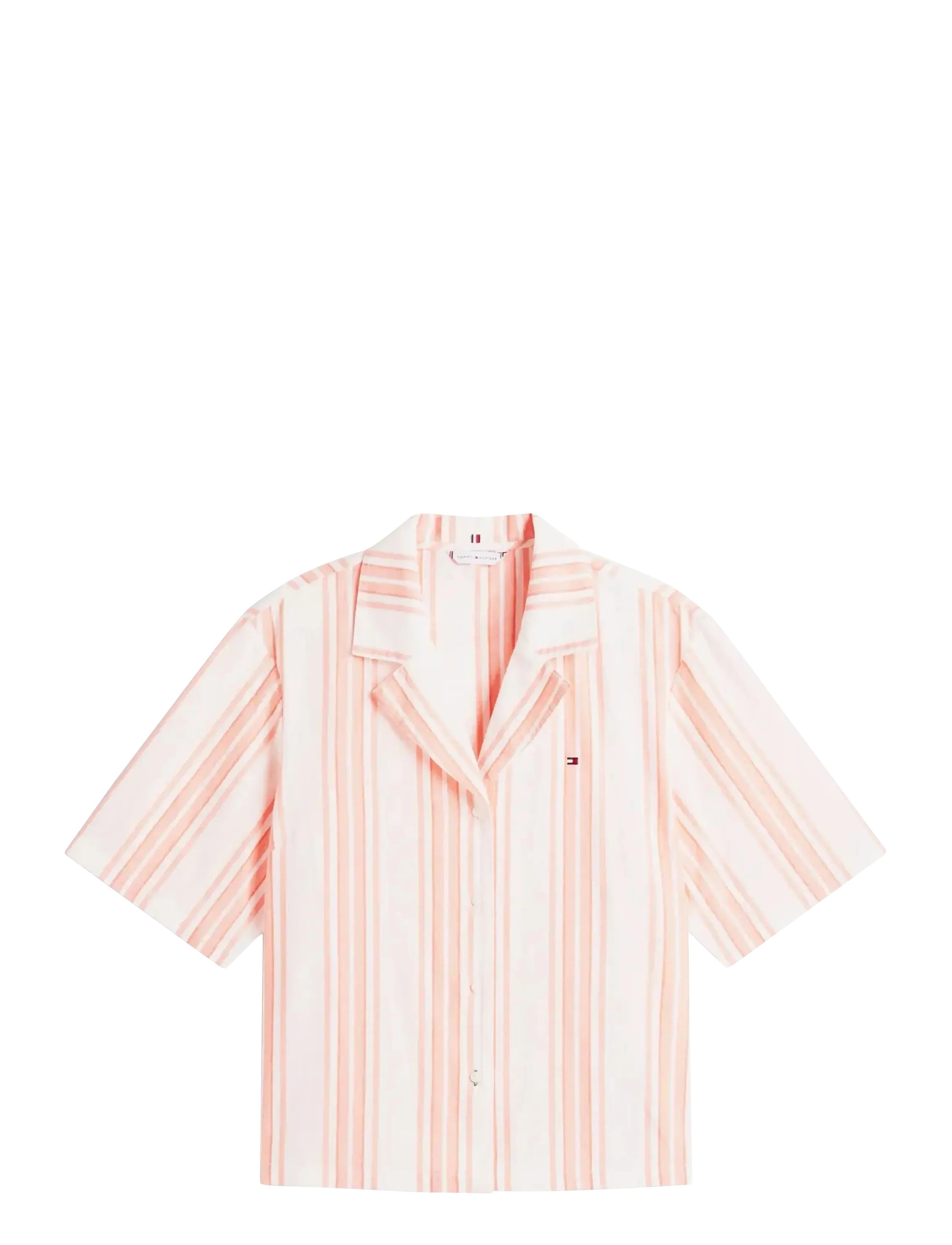 Tommy Hilfiger - SS SHIRT LINEN PJ SHORTS SET - pyjamas - tennis court stripe peach - 2