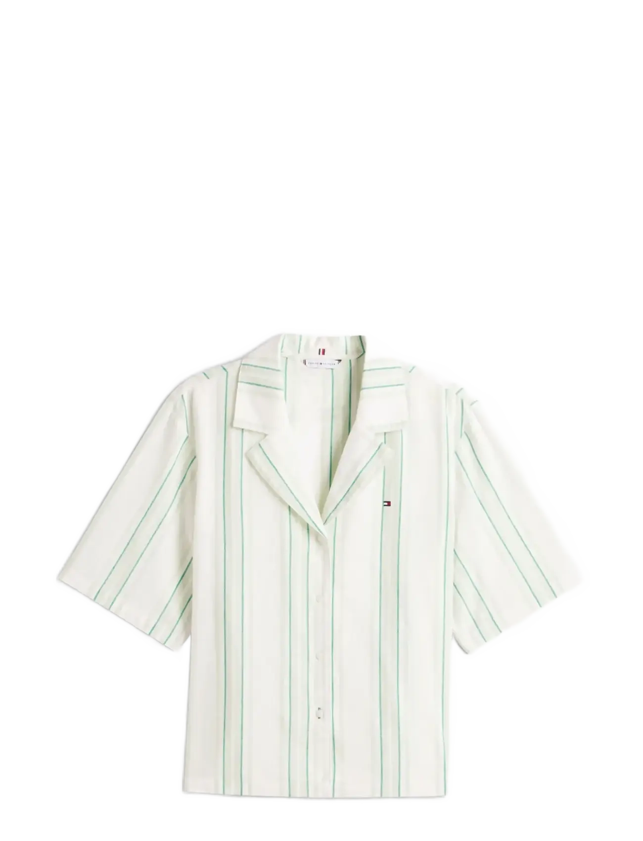 Tommy Hilfiger - SS SHIRT LINEN PJ SHORTS SET - pyjamas - tennis court stripe green - 3