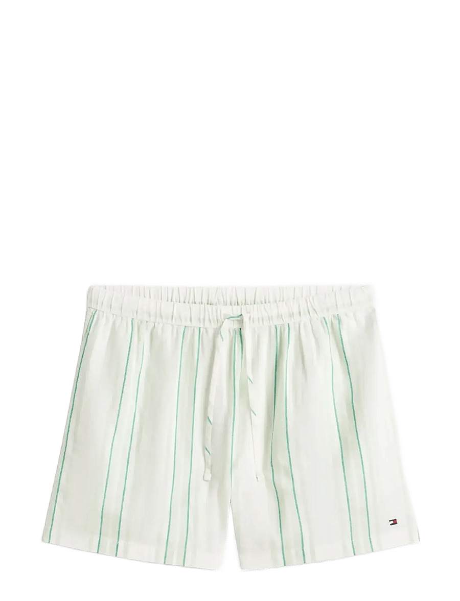 Tommy Hilfiger - SS SHIRT LINEN PJ SHORTS SET - pyjamas - tennis court stripe green - 4