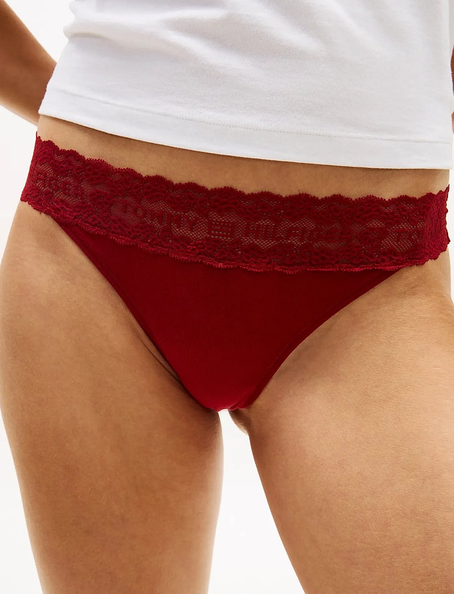 Tommy Hilfiger - 3 PACK TANGA THONG - stringtrusser - bonita pink ivory dark magma - 3