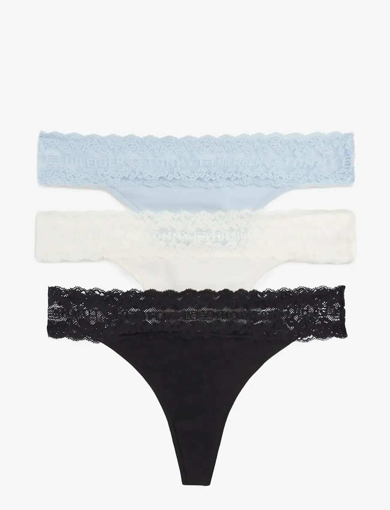 Tommy Hilfiger - 3 PACK TANGA THONG - string - breezy blue ivory black - 1